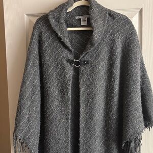 Marc New York Charcoal Cape with Buckle Accent